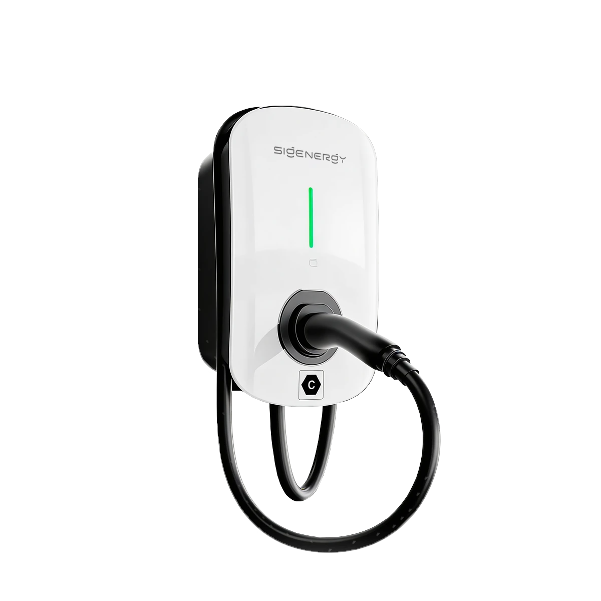 Borne Sigen EV AC Charger blanche avec son câble de recharge