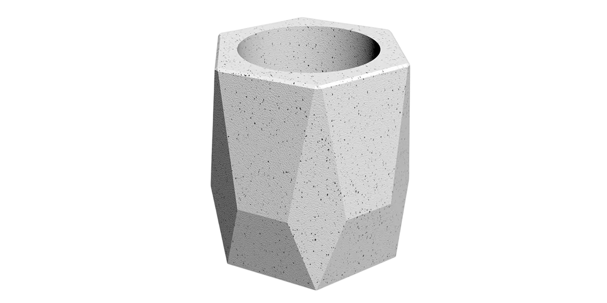 Jardinière Beaton en béton blanc à facettes