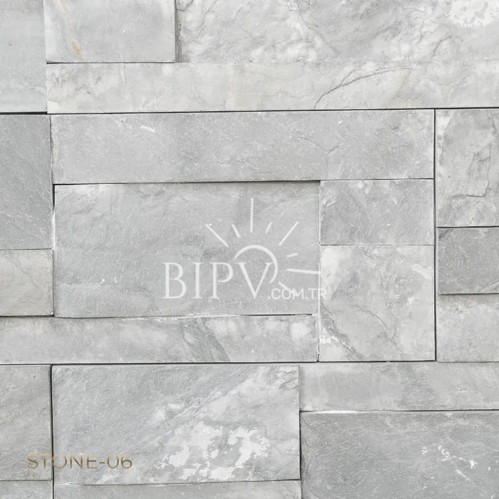 Pale grey large-format stone-look surface sample