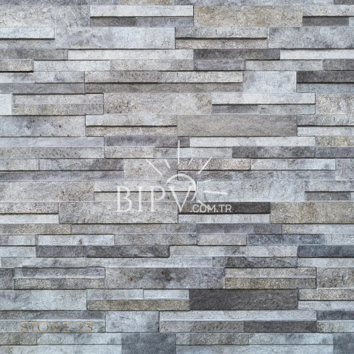 Grey stacked stone-look surface sample